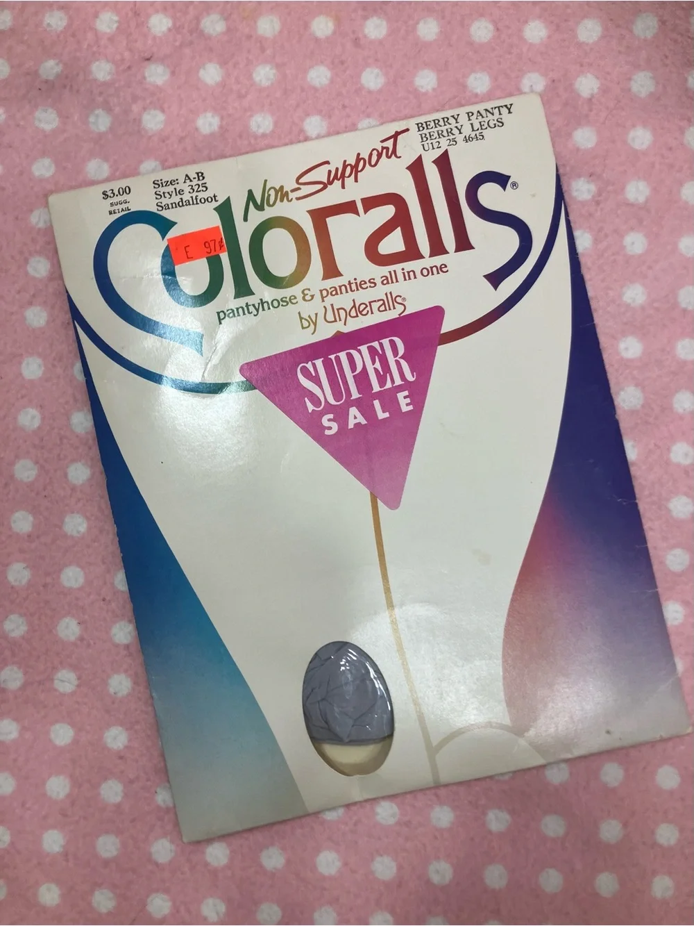 Vintage Coloralls by Underalls Berry Panty S
